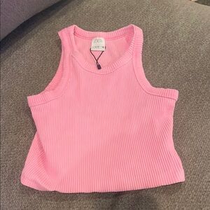 Zara Orange Ribbed Crop Tank Top
